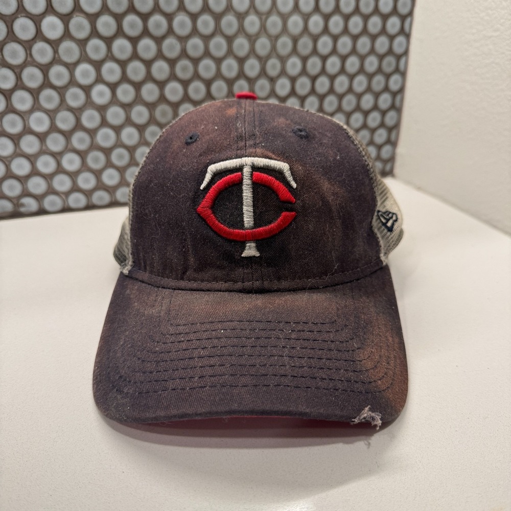Vintage Minnesota Twins Hat Cap New Era Mesh Back Snap Back Logo Casual Adult